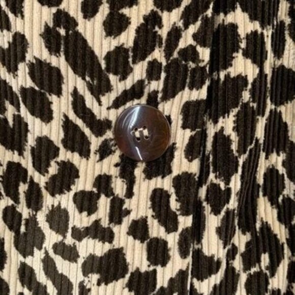 Kiko Leopard Corduroy Double Breasted Jacket One Size - Picture 5 of 6